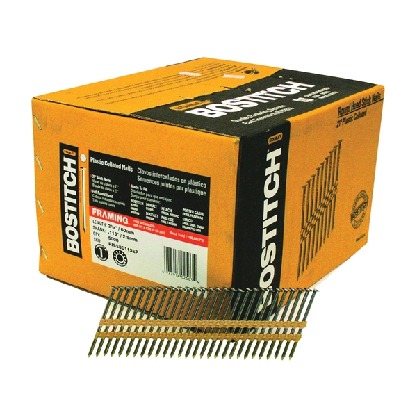 RH-S8D113EP/X Framing Nail, 2-3/8 in L, 12 Gauge, Steel, Full Round Head, Smooth Shank