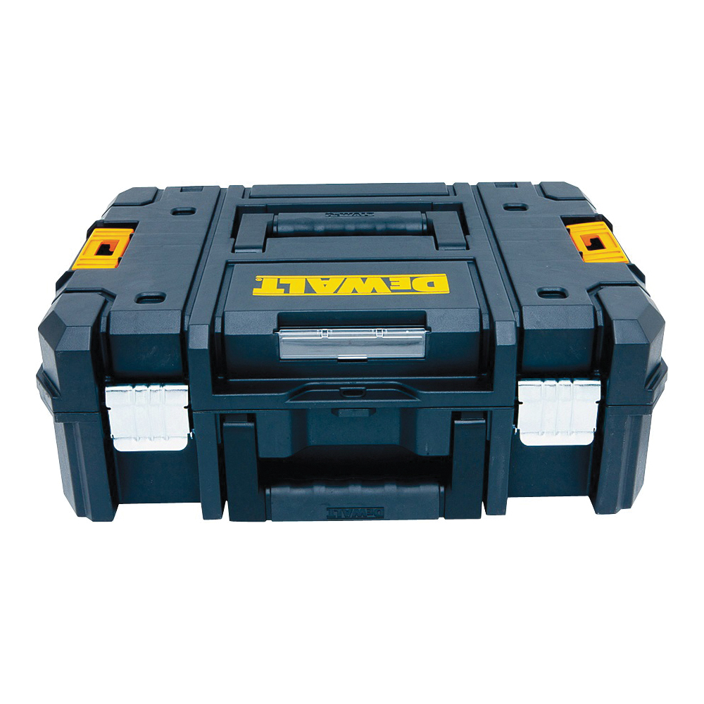 TSTAK II Series DWST17807 Flat Top Tool Box, 66 lb, Plastic, Black, 4-Compartment