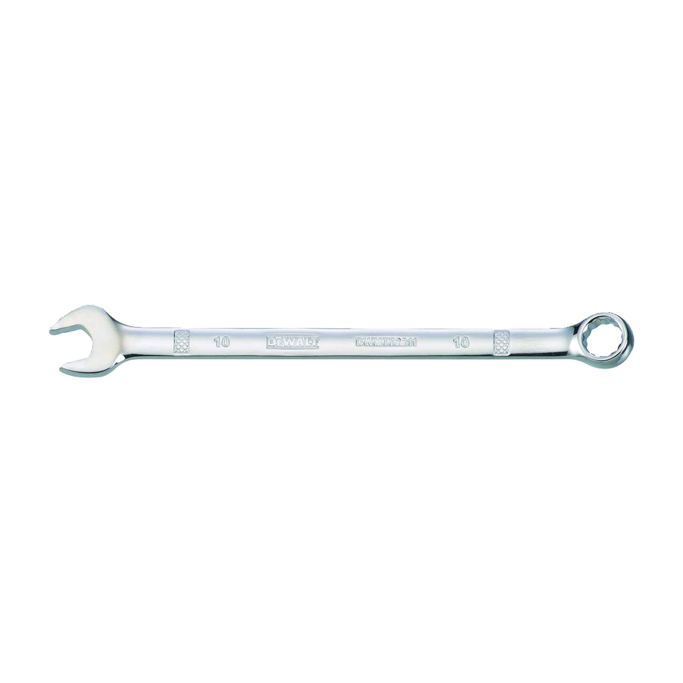 DWMT72211OSP Combination Wrench, Metric, 10 mm Head, 6-11/32 in L, 12-Point, Chrome, Comfort-Grip Handle