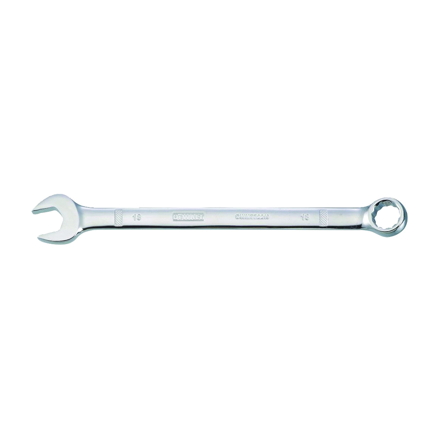 DWMT72219OSP Combination Wrench, Metric, 18 mm Head, 9-13/32 in L, 12-Point, Chrome, Comfort-Grip Handle