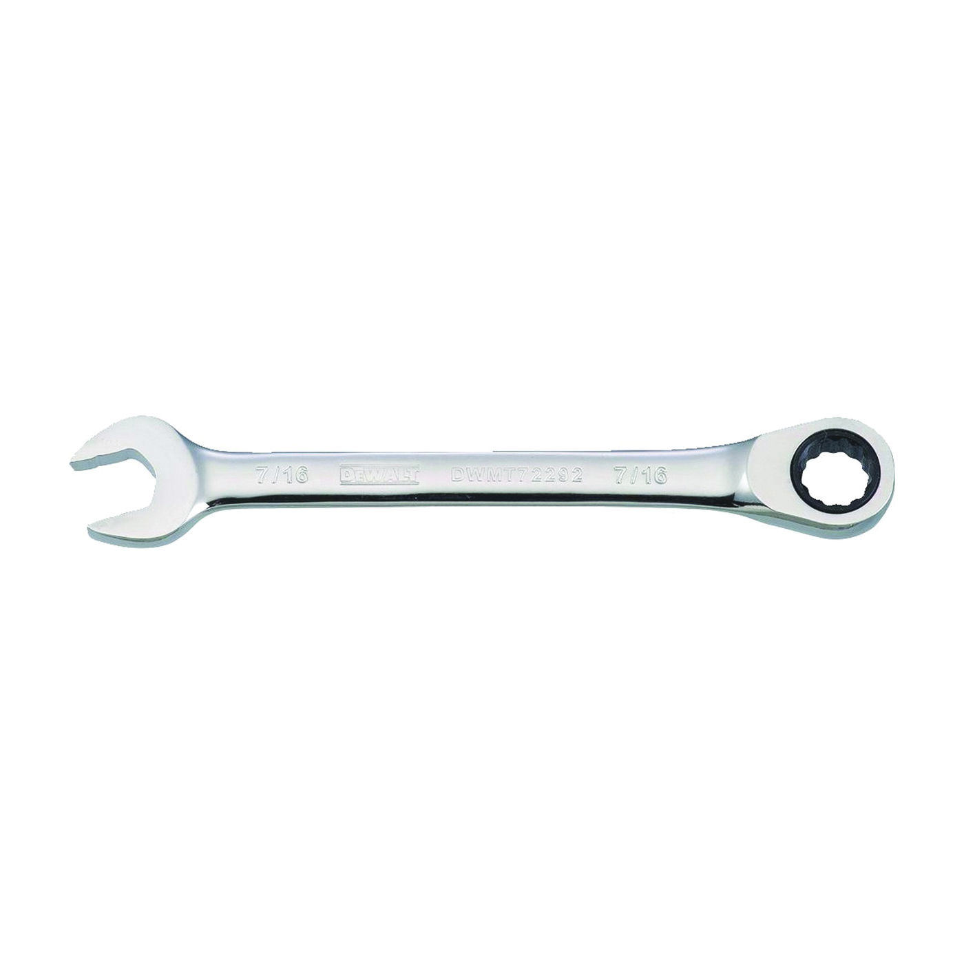 DWMT72292OSP Combination Wrench, SAE, 7/16 in Head, 5-25/32 in L, Chrome, Comfort-Grip Handle