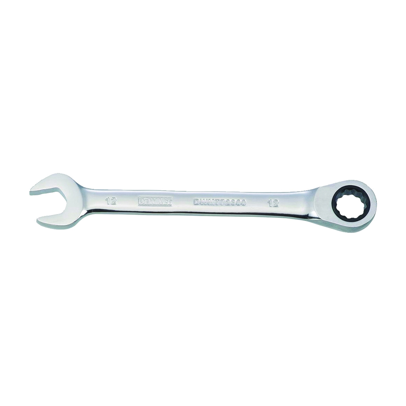 DWMT72300OSP Combination Wrench, Metric, 12 mm Head, 6-3/32 in L, 12-Point, Chrome, Comfort-Grip Handle