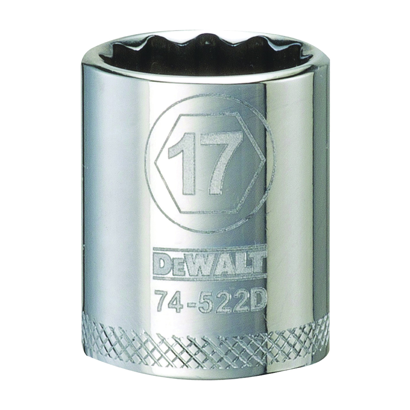 DeWALT DWMT74522OSP Hand Socket, 17 mm Socket, 3/8 in Drive, 12-Point, Vanadium Steel, Polished Chrome