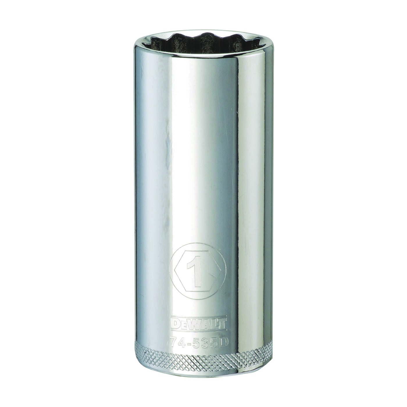 DWMT74535OSP Drive Socket, 1 in Socket, Deep Socket, 3-1/8 in OAL, 1/2 in Drive, 12 -Point, Vanadium Steel