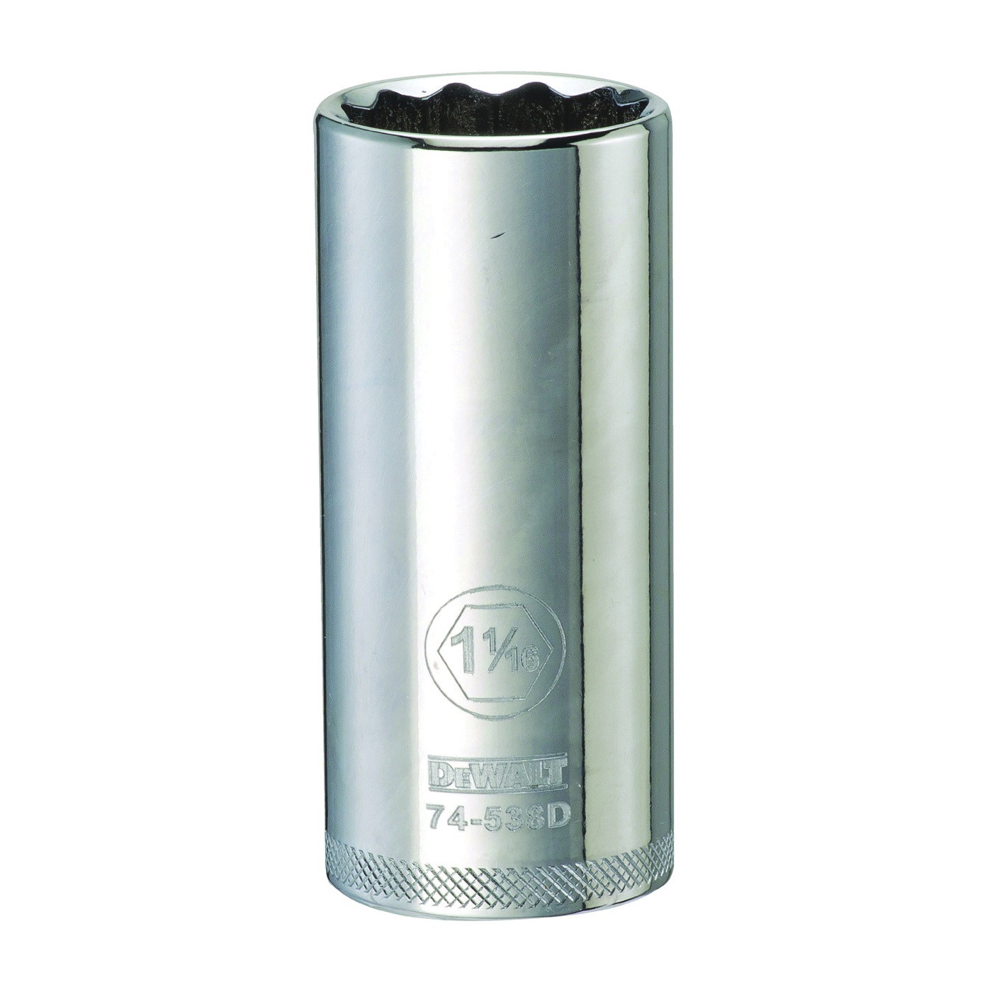 DWMT74538OSP Drive Socket, 1-1/16 in Socket, Deep Socket, 3-1/8 in OAL, 1/2 in Drive, 12 -Point, Vanadium Steel