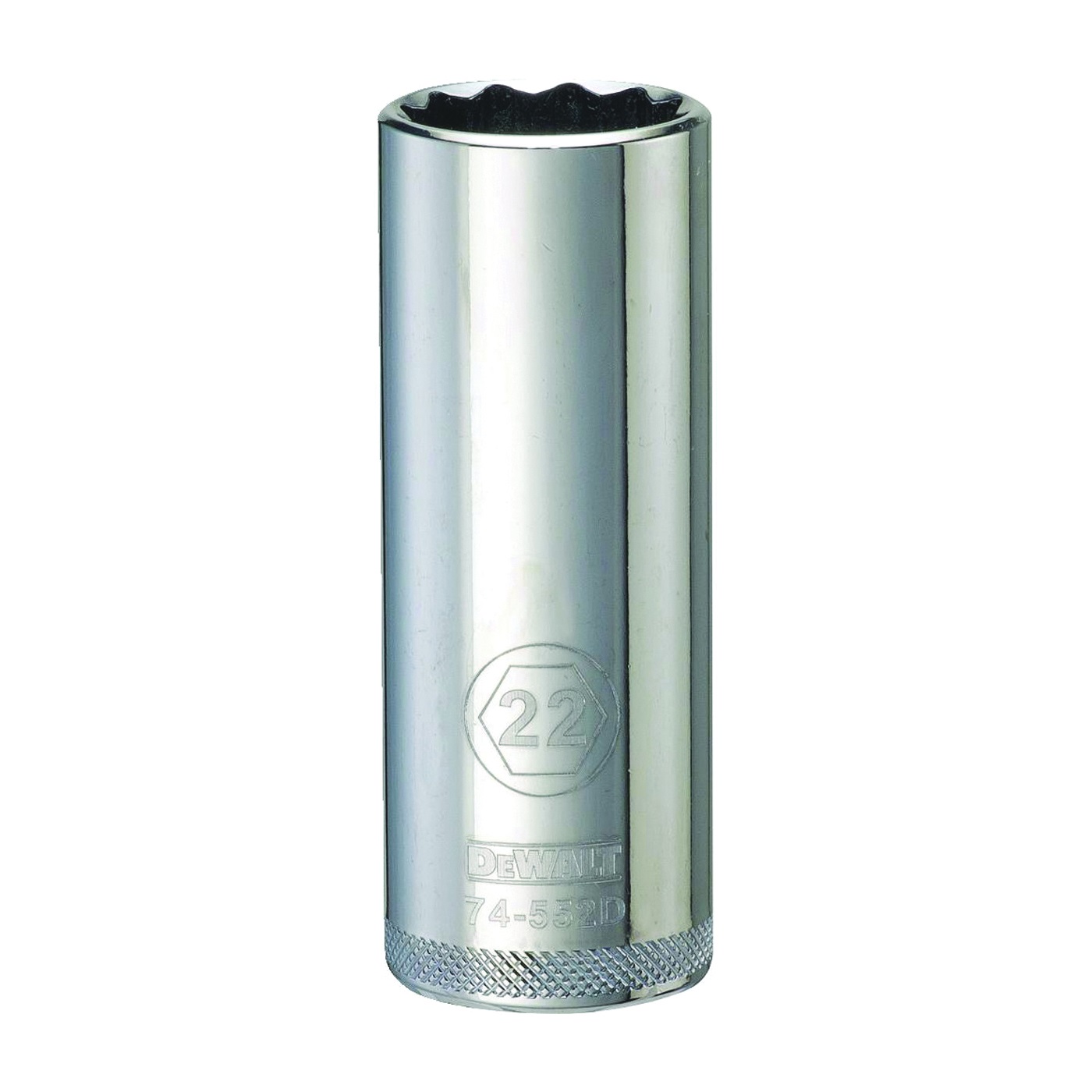 DWMT74552OSP Drive Socket, 22 mm Socket, 1/2 in Drive, 12-Point, Vanadium Steel, Polished Chrome