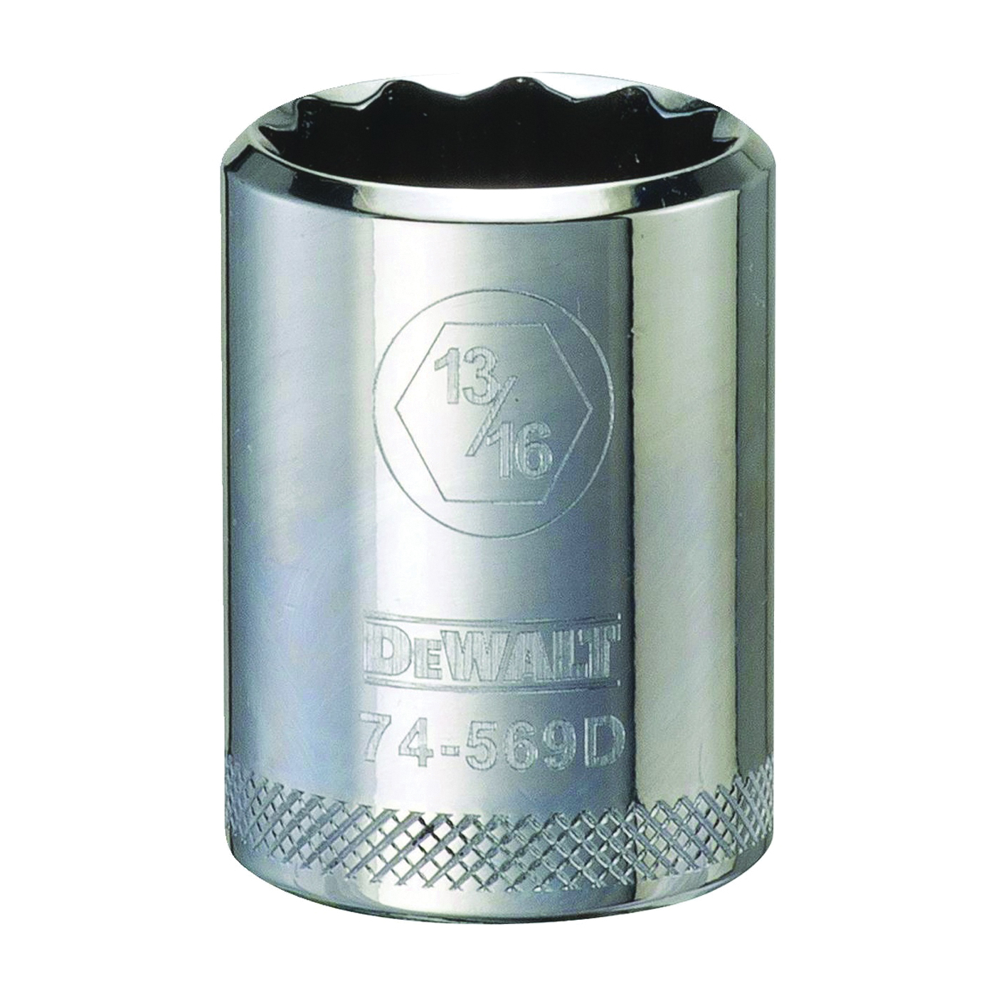 DWMT74569OSP Drive Socket, 13/16 in Socket, 1-1/2 in OAL, 1/2 in Drive, 12 -Point, Vanadium Steel