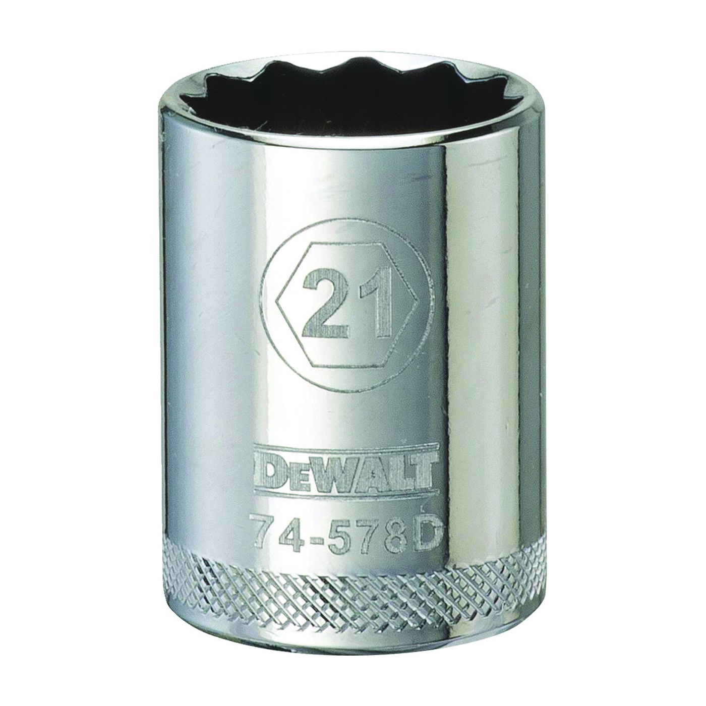 DeWALT DWMT74578OSP Drive Socket, 21 mm Socket, 1/2 in Drive, 12-Point, Vanadium Steel, Polished Chrome