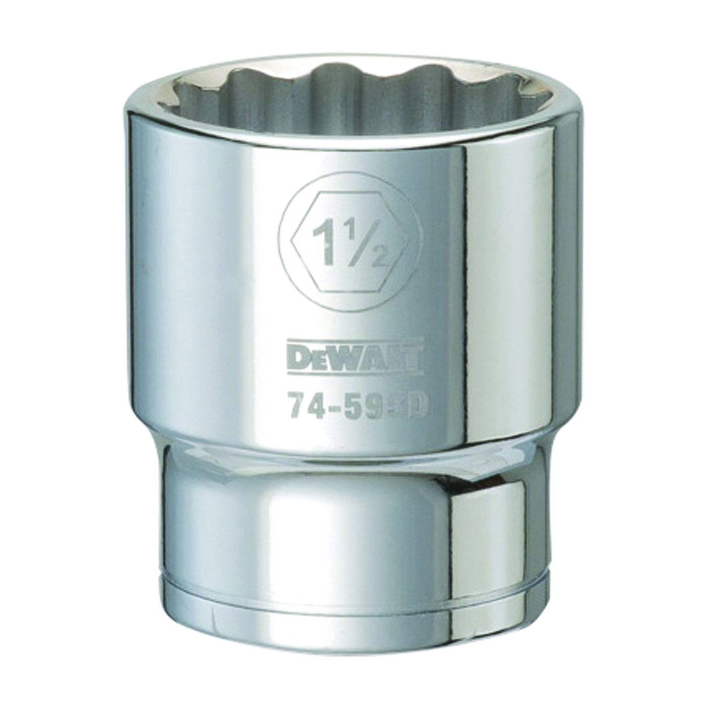 DeWALT DWMT74595OSP Drive Socket, 1-1/2 in Socket, 3/4 in Drive, 12-Point, Vanadium Steel, Polished Chrome