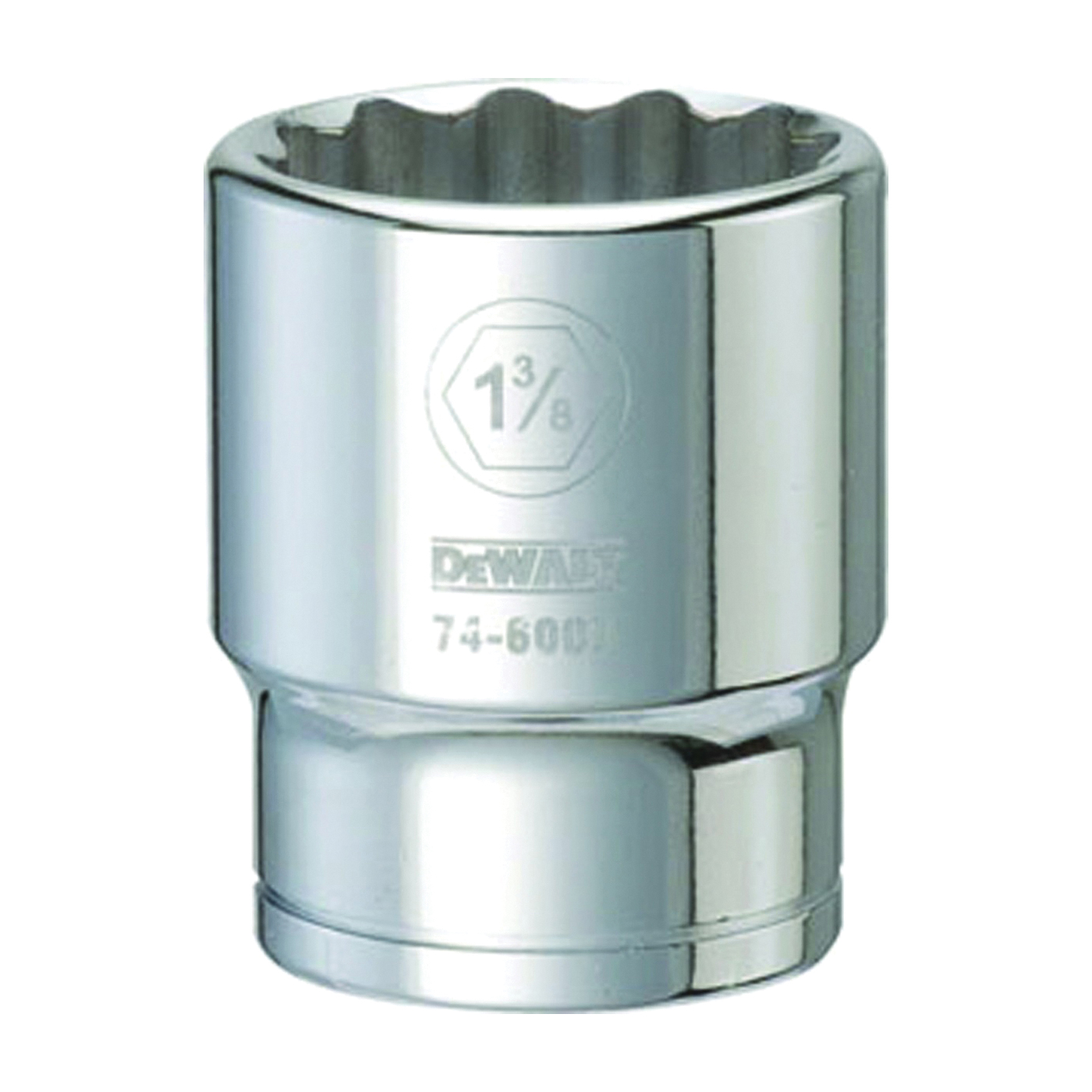 DeWALT DWMT74600OSP Drive Socket, 1-3/8 in Socket, 3/4 in Drive, 12-Point, Vanadium Steel, Polished Chrome