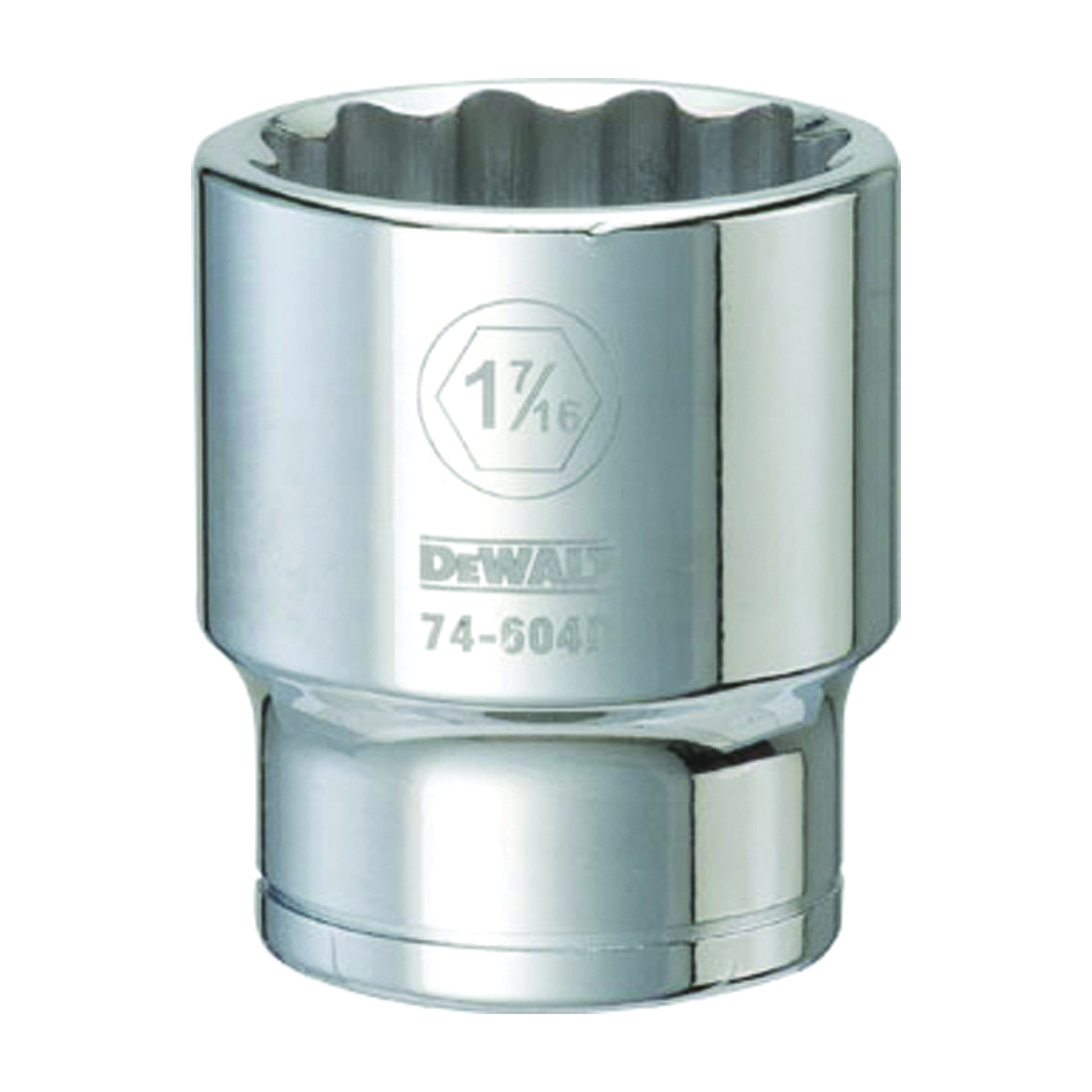 DeWALT DWMT74604OSP Drive Socket, 1-7/16 in Socket, 3/4 in Drive, 12-Point, Vanadium Steel, Polished Chrome