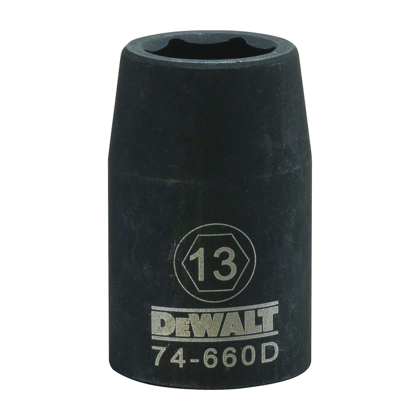 DeWALT DWMT74660OSP Impact Socket, 13 mm Socket, 1/2 in Drive, 6-Point, CR-440 Steel, Black Oxide