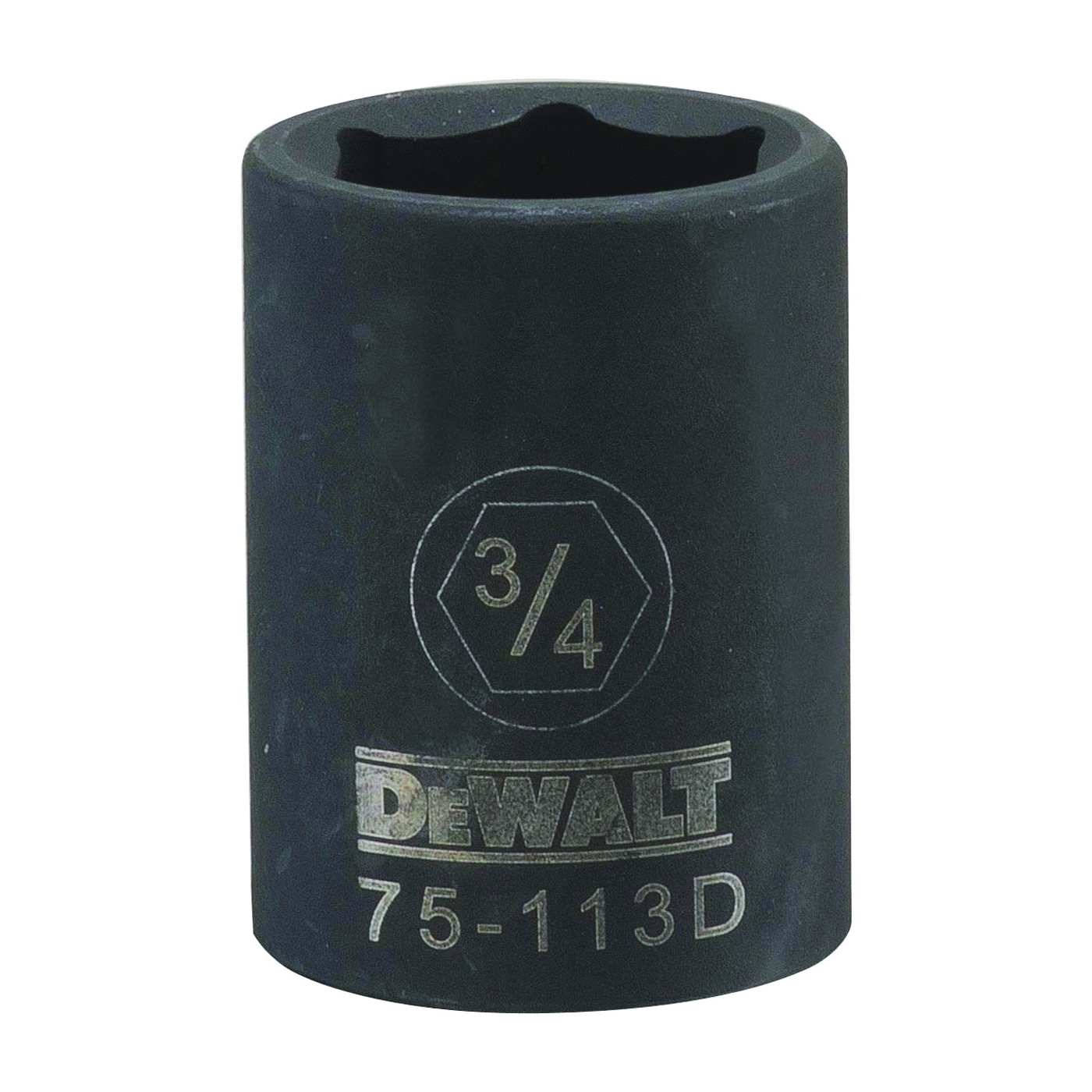 DeWALT DWMT75113OSP Deep Impact Socket, 3/4 in Socket, 1/2 in Drive, 6-Point, Steel, Black Oxide