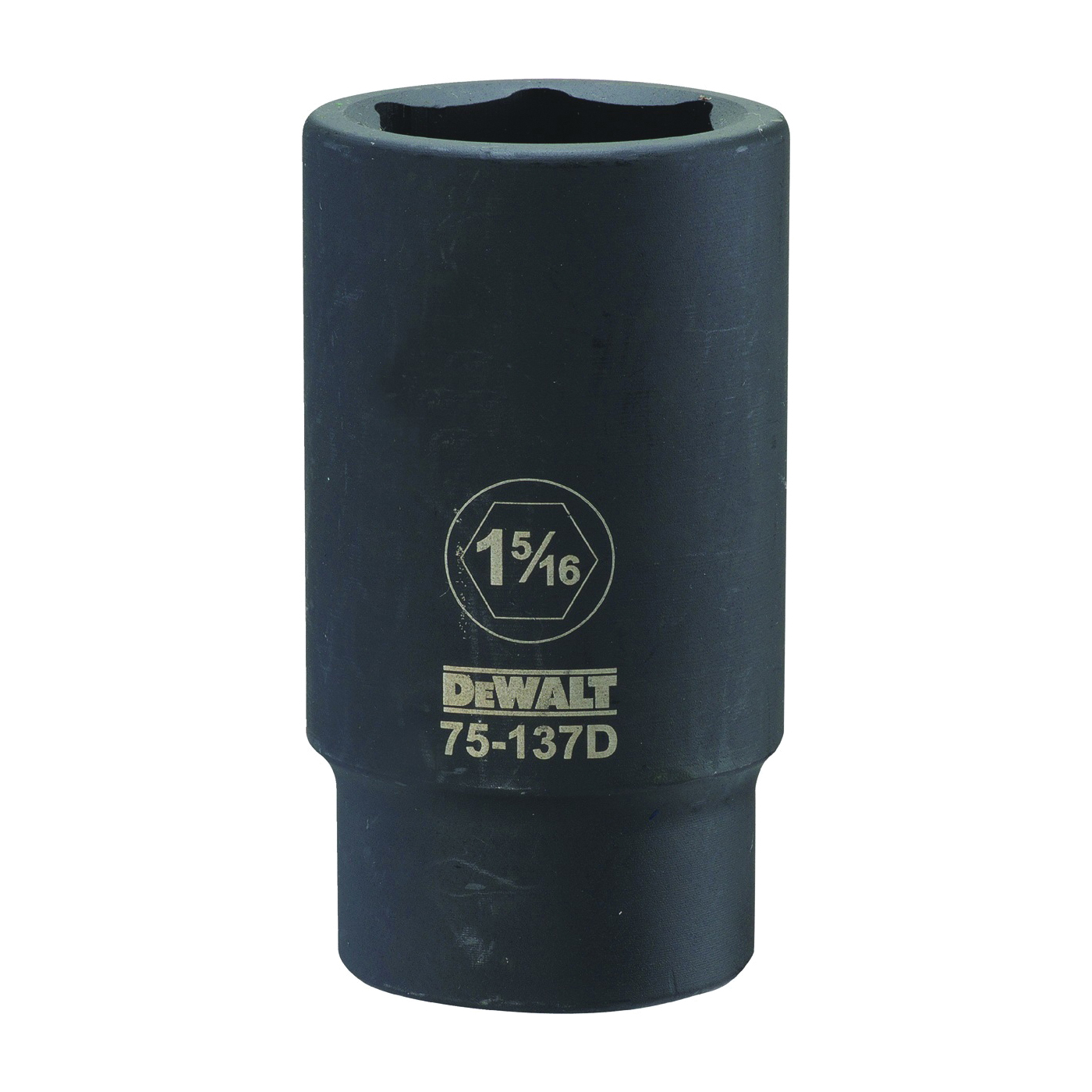 DWMT75137OSP Impact Socket, 1-5/16 in Socket, 1-13/32 in D Socket, 3/4 in Drive, 6 -Point, CR-440 Steel