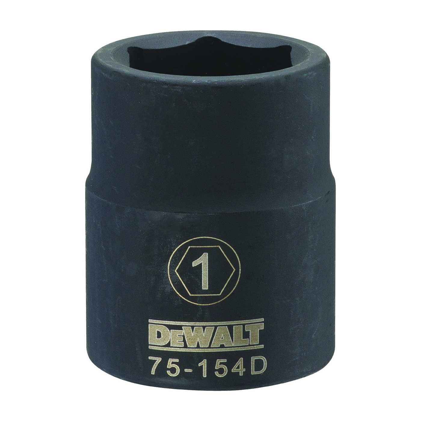 DWMT75154OSP Impact Socket, 1 in Socket, 23/32 in D Socket, 3/4 in Drive, 6 -Point, CR-440 Steel, Black Oxide