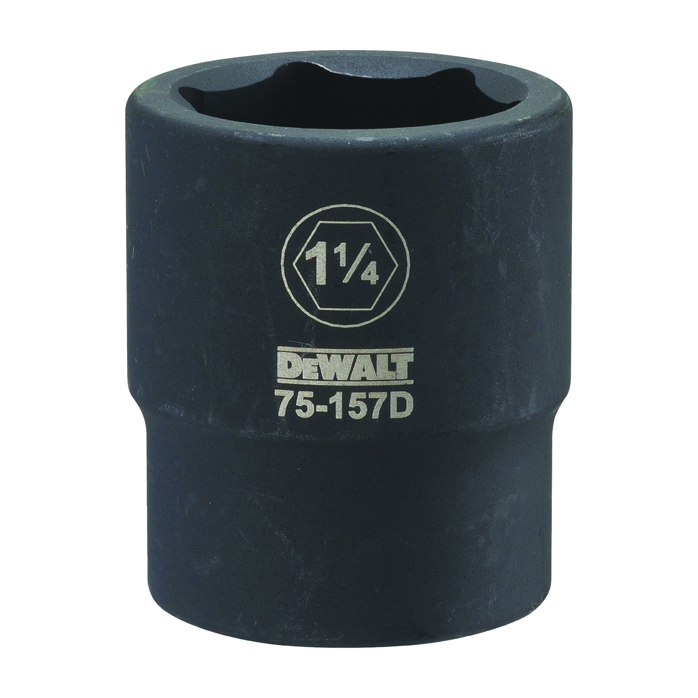 DeWALT DWMT75157OSP Impact Socket, 1-1/4 in Socket, 3/4 in Drive, 6-Point, CR-440 Steel, Black Oxide