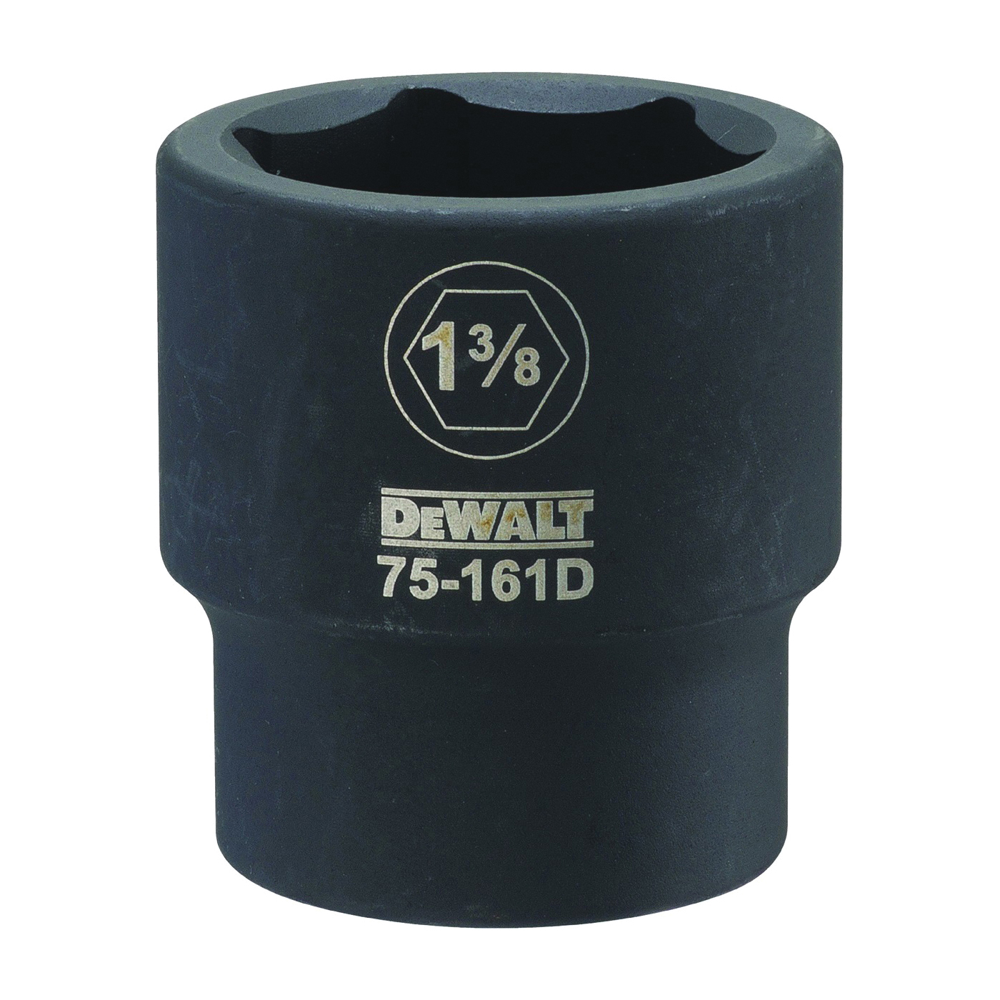 DWMT75161OSP Impact Socket, 1-3/8 in Socket, 7/8 in D Socket, 3/4 in Drive, 6 -Point, CR-440 Steel, Black Oxide