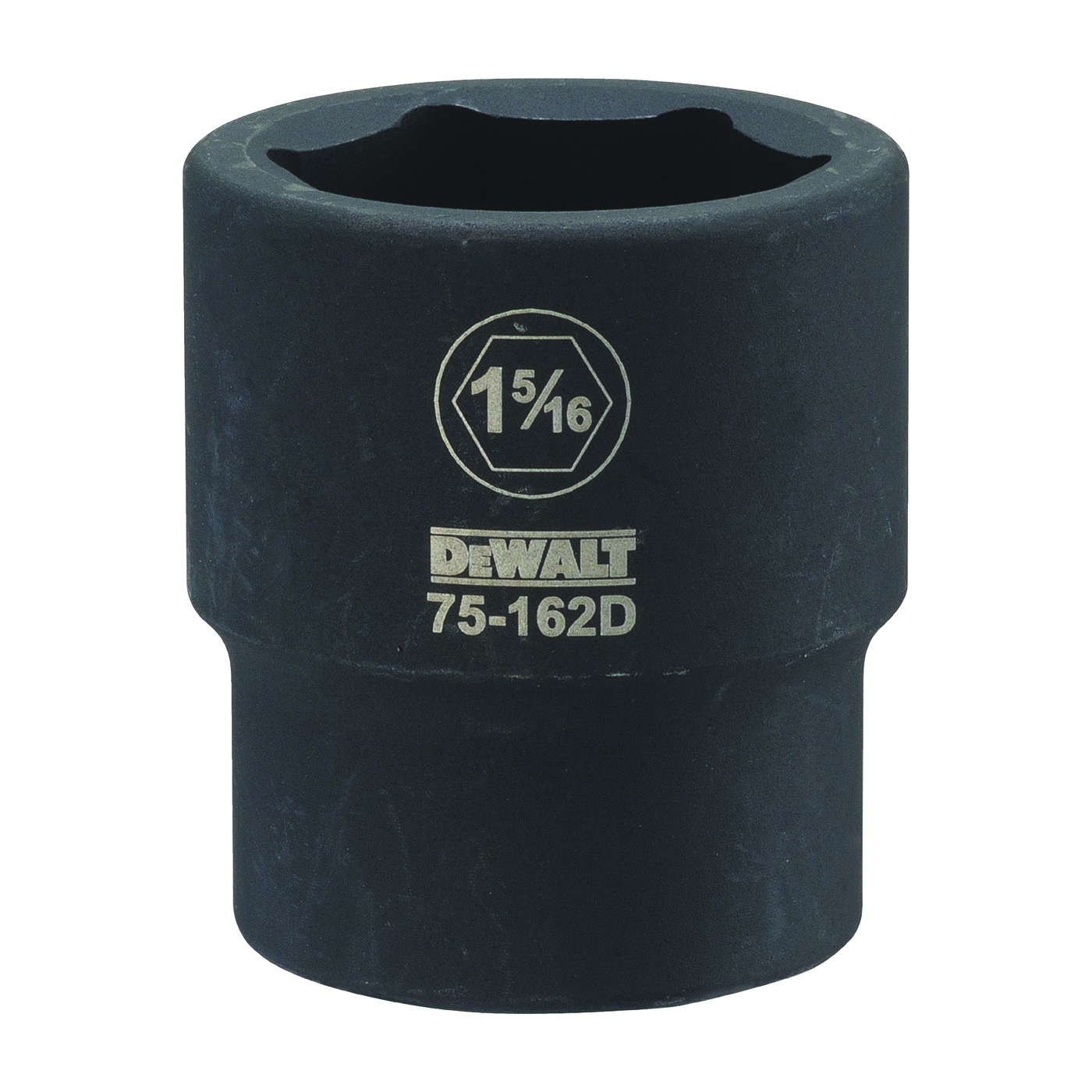 DWMT75162OSP Impact Socket, 1-5/16 in Socket, 7/8 in D Socket, 3/4 in Drive, 6 -Point, CR-440 Steel, Black Oxide