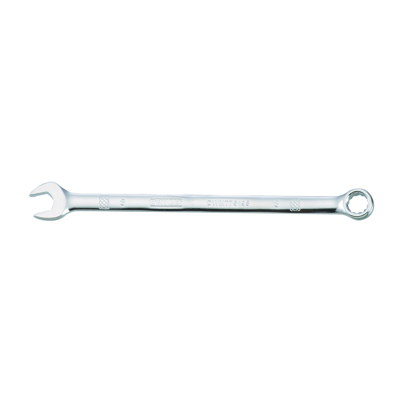 DWMT75198OSP Combination Wrench, Metric, 8 mm Head, 5-11/32 in L, 12-Point, Chrome, Comfort-Grip Handle