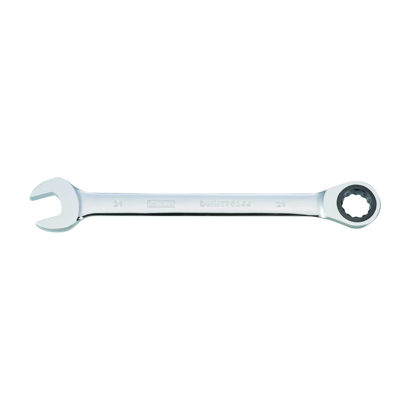 DWMT75244OSP Combination Wrench, Metric, 21 mm Head, 11-7/32 in L, Chrome, Comfort-Grip Handle