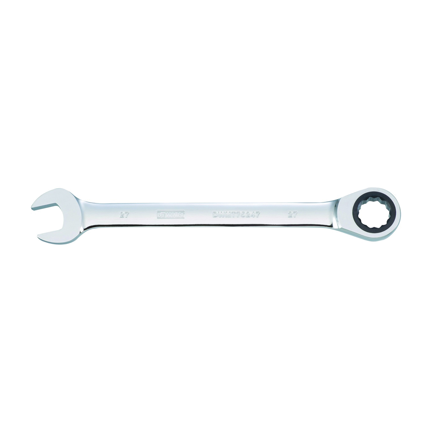 DWMT75247OSP Combination Wrench, Metric, 27 mm Head, 14-1/8 in L, Chrome, Comfort-Grip Handle