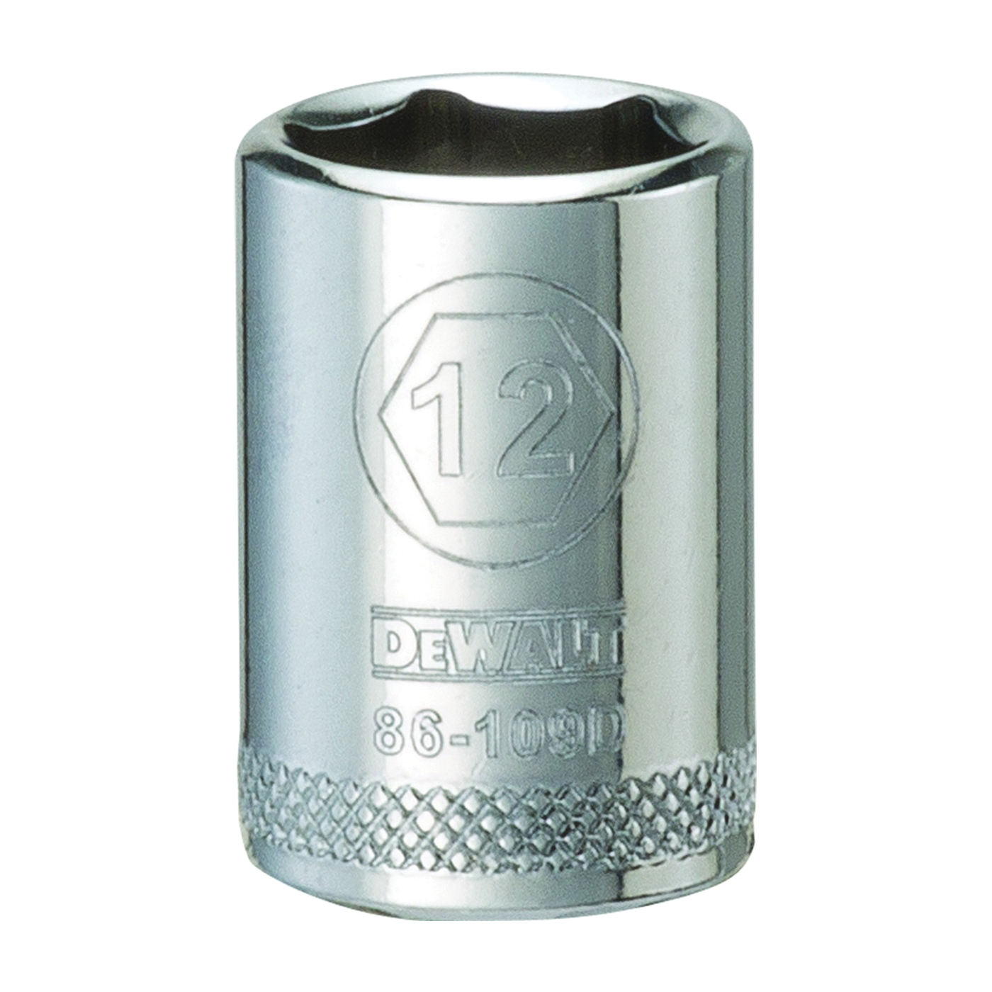 DWMT86109OSP Hand Socket, 12 mm Socket, 1/4 in Drive, 6-Point, Vanadium Steel, Polished Chrome