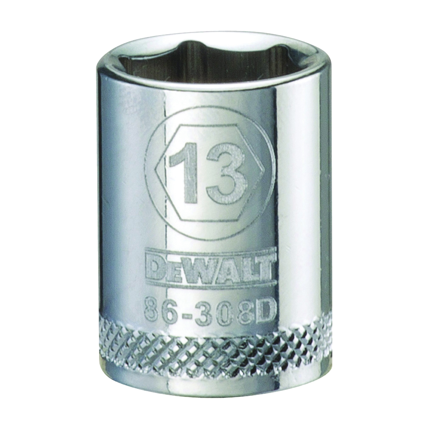 DWMT86308OSP Hand Socket, 13 mm Socket, 3/8 in Drive, 6-Point, Vanadium Steel, Polished Chrome