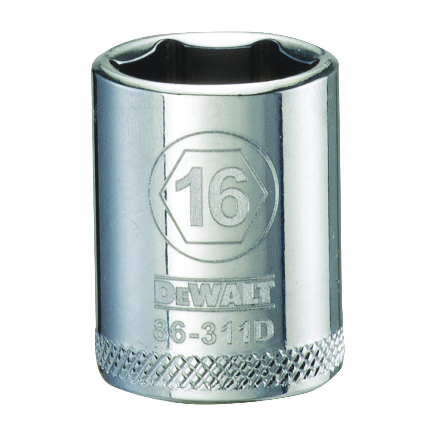 DWMT86311OSP Hand Socket, 16 mm Socket, 3/8 in Drive, 6-Point, Vanadium Steel, Polished Chrome