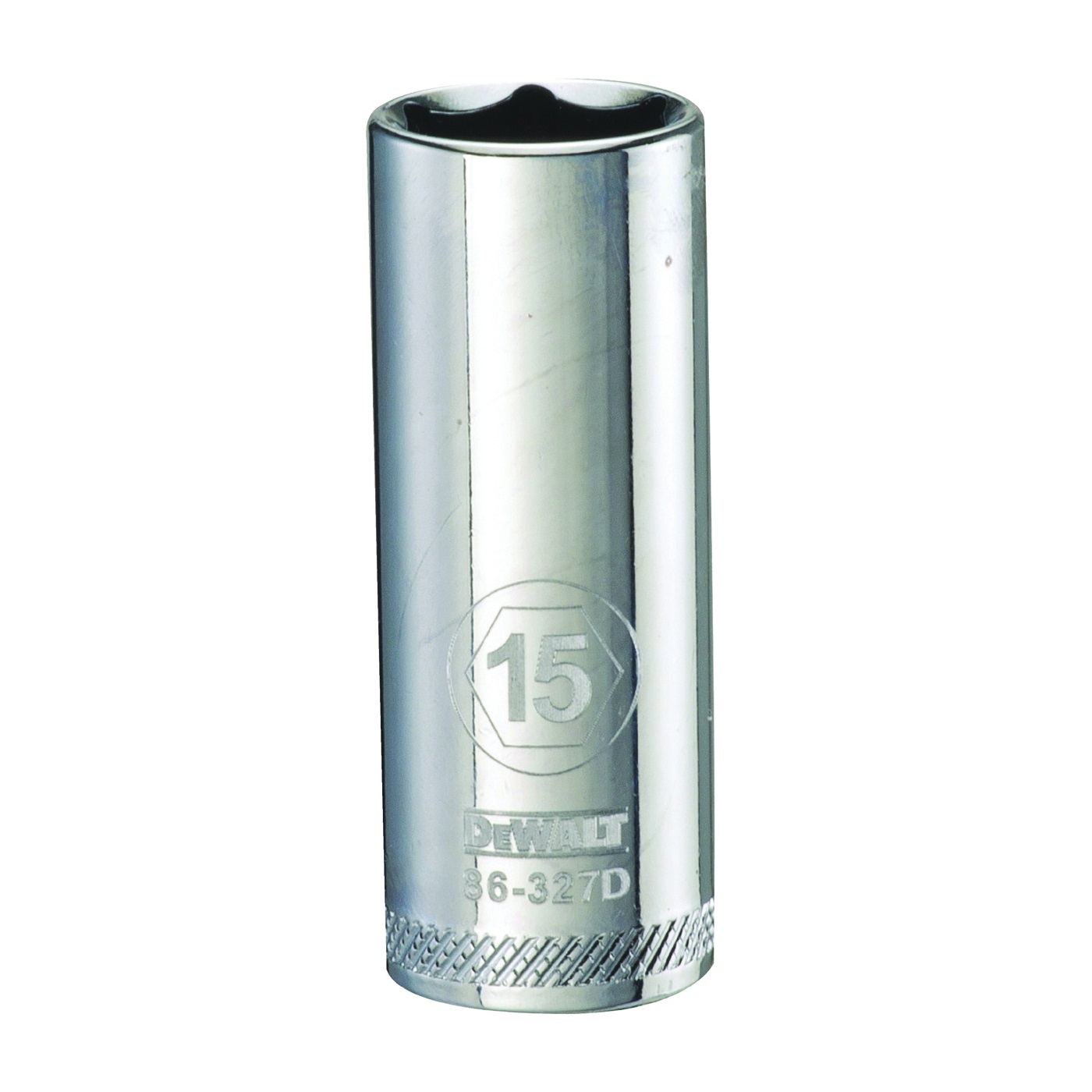 DWMT86327OSP Drive Socket, 15 mm Socket, 3/8 in Drive, 6-Point, Vanadium Steel, Polished Chrome