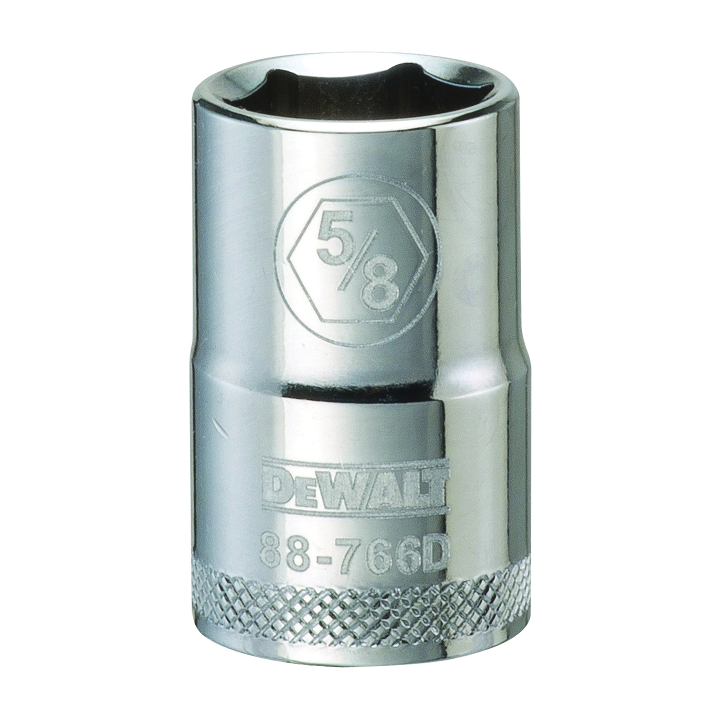 DWMT88766OSP Drive Socket, 5/8 in Socket, 1/2 in Drive, 6-Point, Steel, Polished Chrome Vanadium