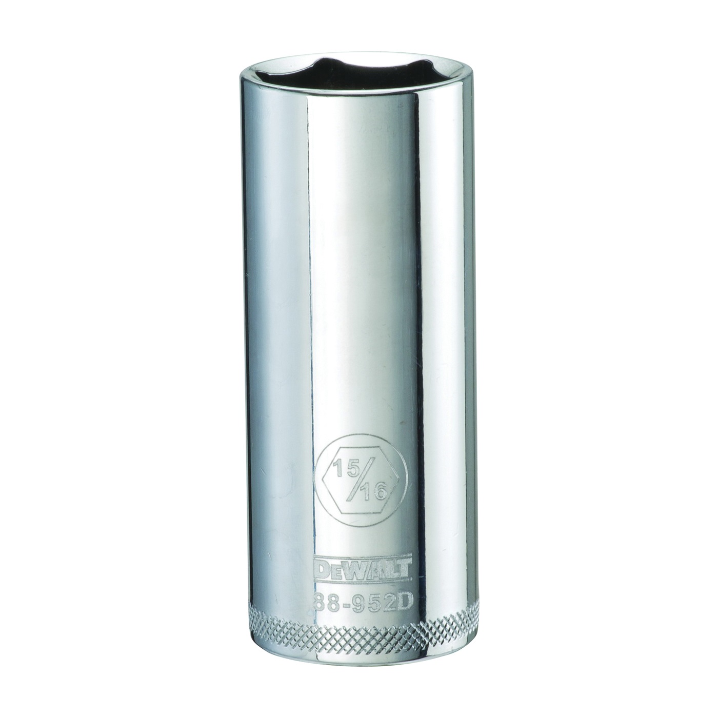 DWMT88952OSP Drive Socket, 15/16 in Socket, 1/2 in Drive, 6-Point, Vanadium Steel, Polished Chrome