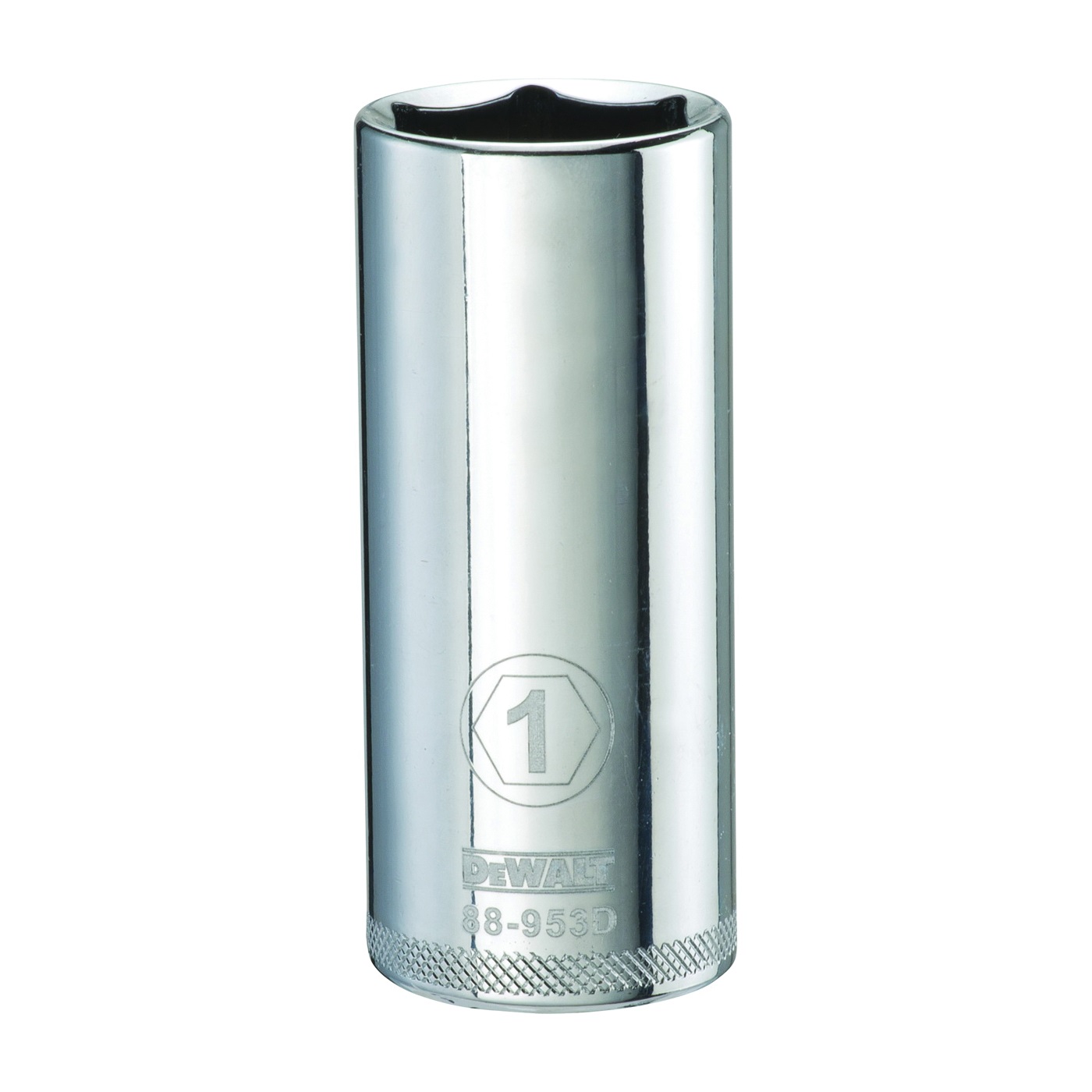 DWMT88953OSP Drive Socket, 1 in Socket, 1/2 in Drive, 6-Point, Vanadium Steel, Polished Chrome