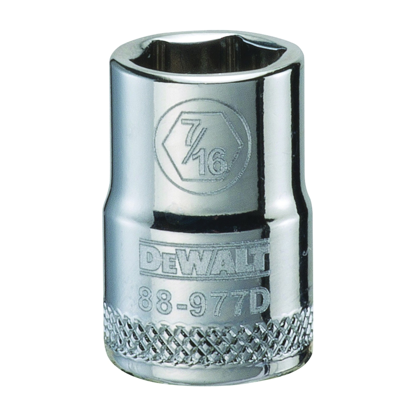 DWMT88977OSP Hand Socket, 7/16 in Socket, 3/8 in Drive, 6-Point, Vanadium Steel, Polished Chrome