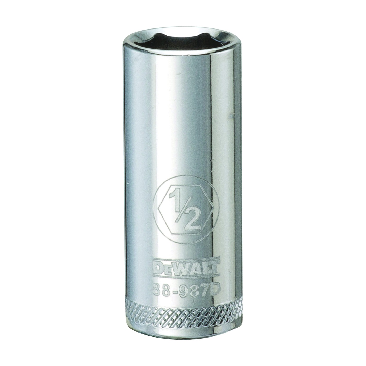 DWMT88987OSP Drive Socket, 1/2 in Socket, 3/8 in Drive, 6-Point, Vanadium Steel, Polished Chrome