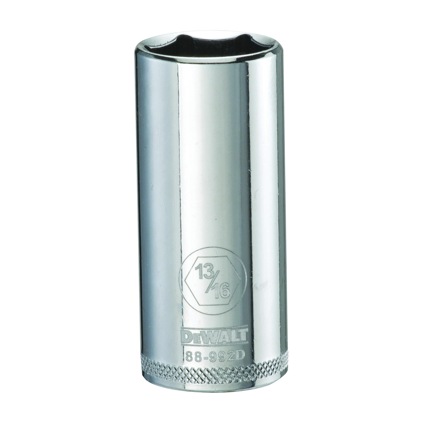 DWMT88992OSP Drive Socket, 13/16 in Socket, 3/8 in Drive, 6-Point, Vanadium Steel, Polished Chrome