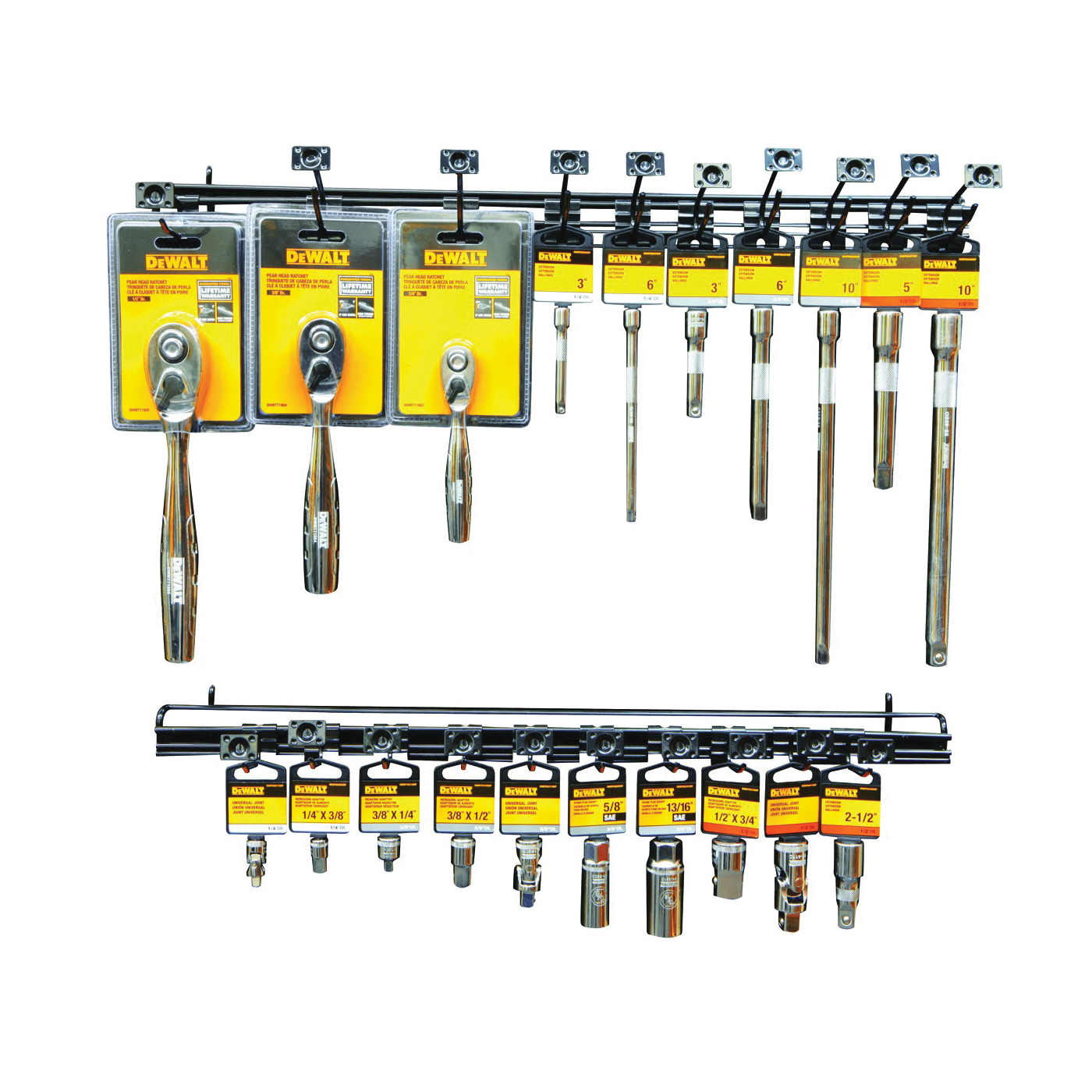 DeWALT DWMT74203 Socket Accessory Set, Specifications: 1/4, 3/8 in Drive Size