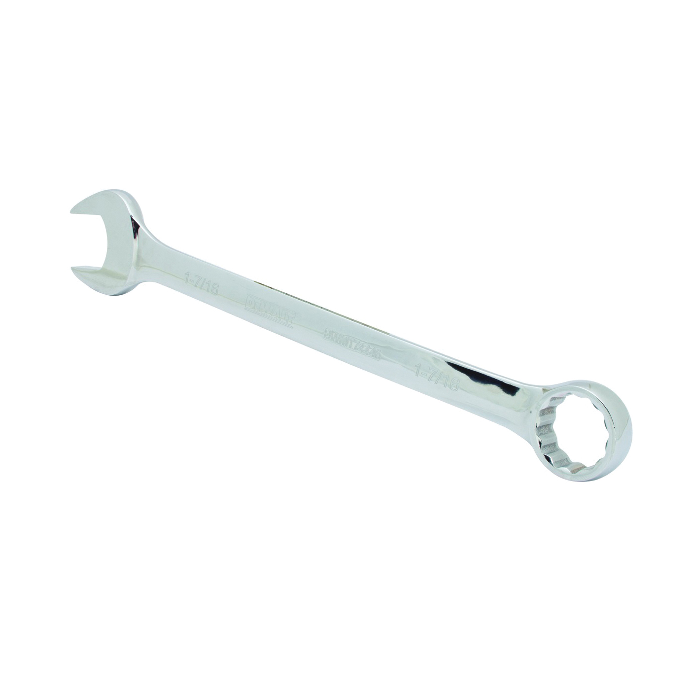 DWMT74446OSP Combination Wrench, SAE, 1-7/16 in Head, 20-3/32 in L, Steel, Silver