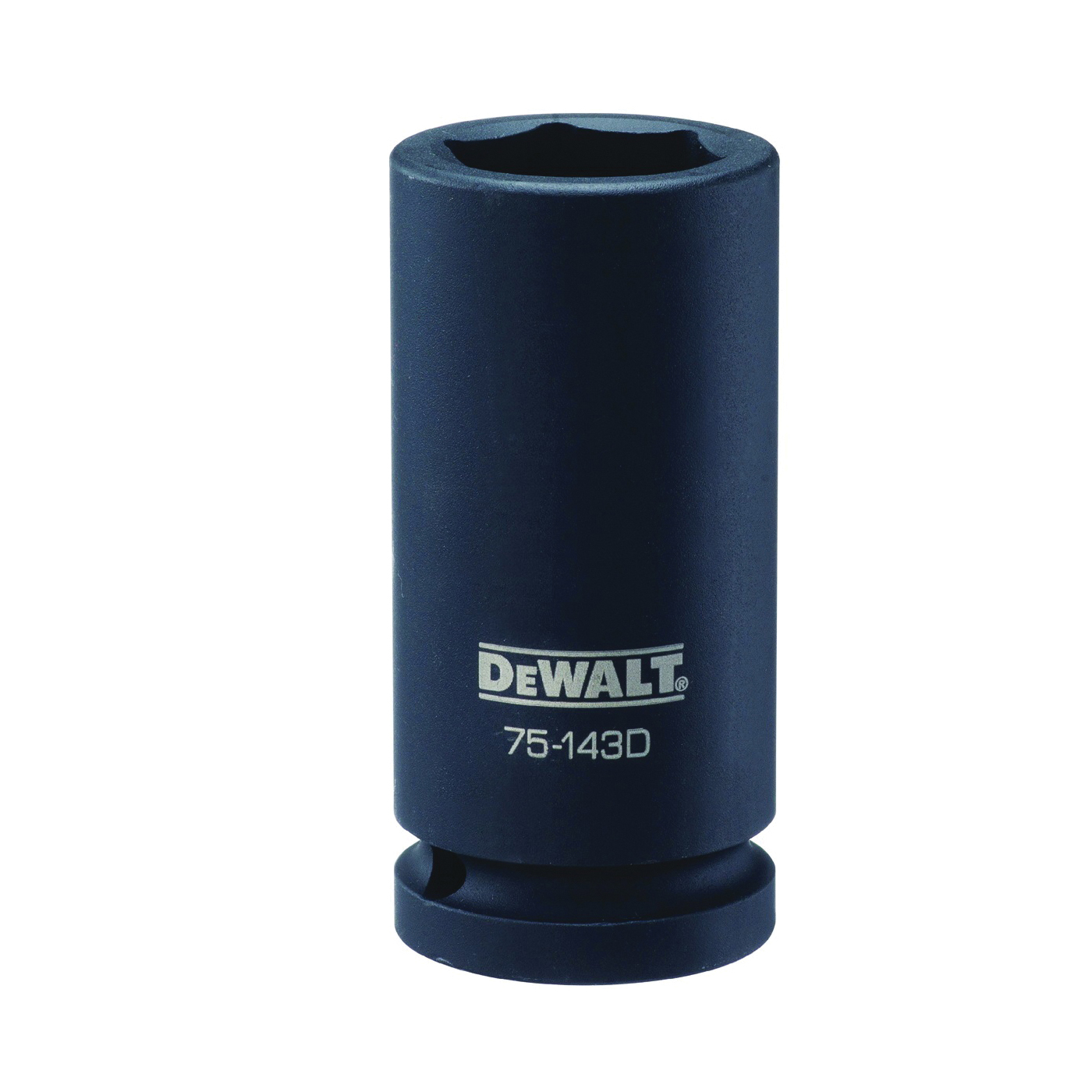 DWMT75143OSP Impact Socket, 26 mm Socket, 19/32 in D Socket, 3/4 in Drive, 6 -Point, CR-440 Steel, Black Oxide