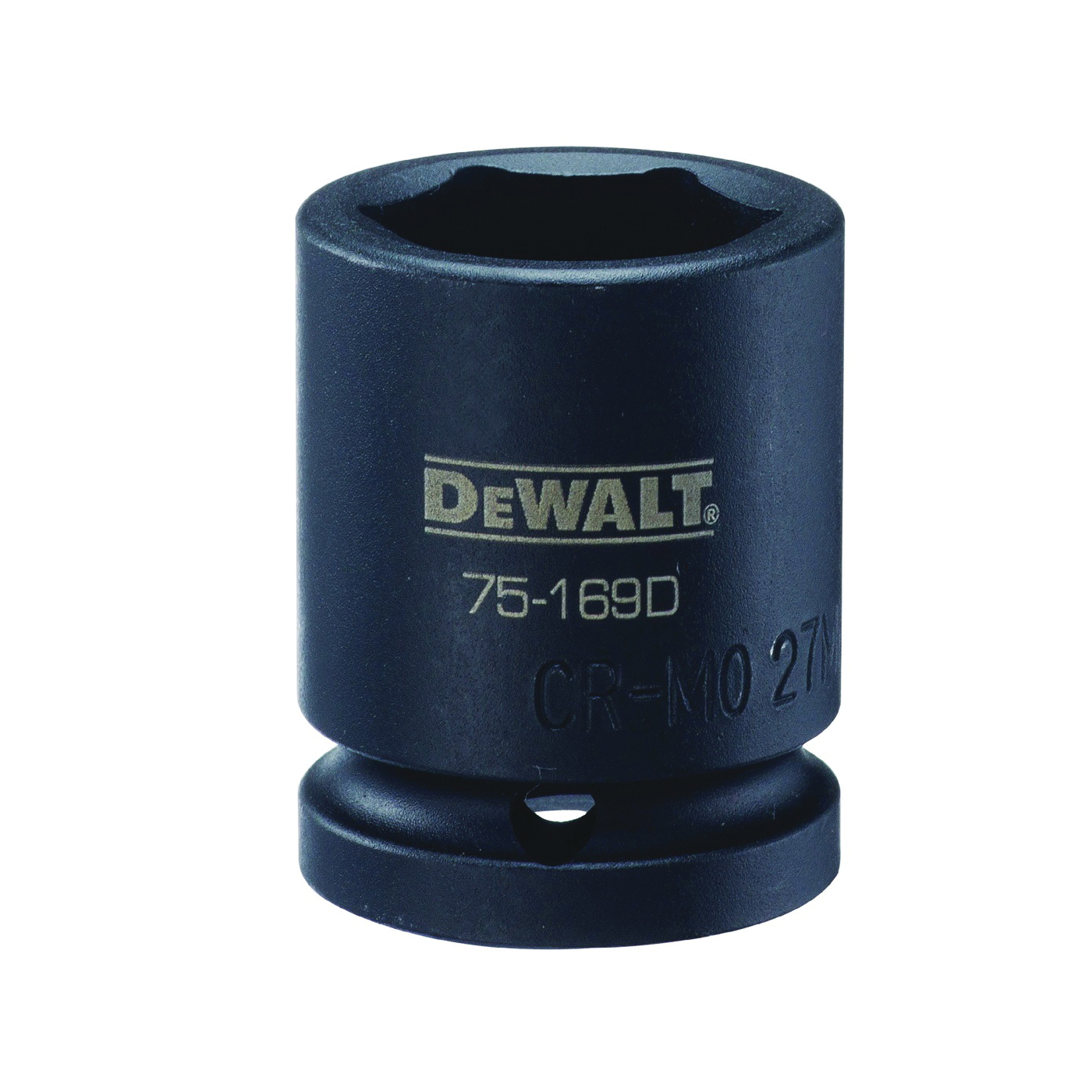 DeWALT DWMT75169OSP Impact Socket, 27 mm Socket, 3/4 in Drive, 6-Point, CR-440 Steel, Black Oxide