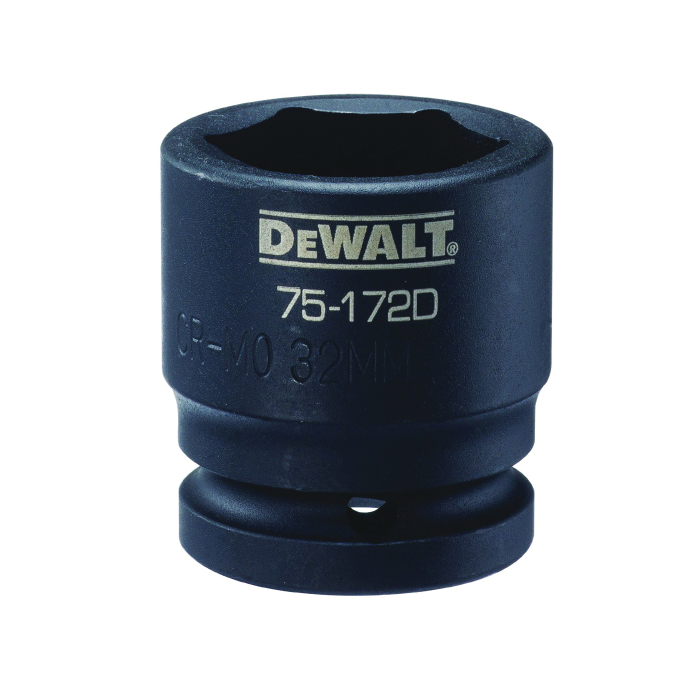 DeWALT DWMT75172OSP Impact Socket, 32 mm Socket, 3/4 in Drive, 6-Point, CR-440 Steel, Black Oxide