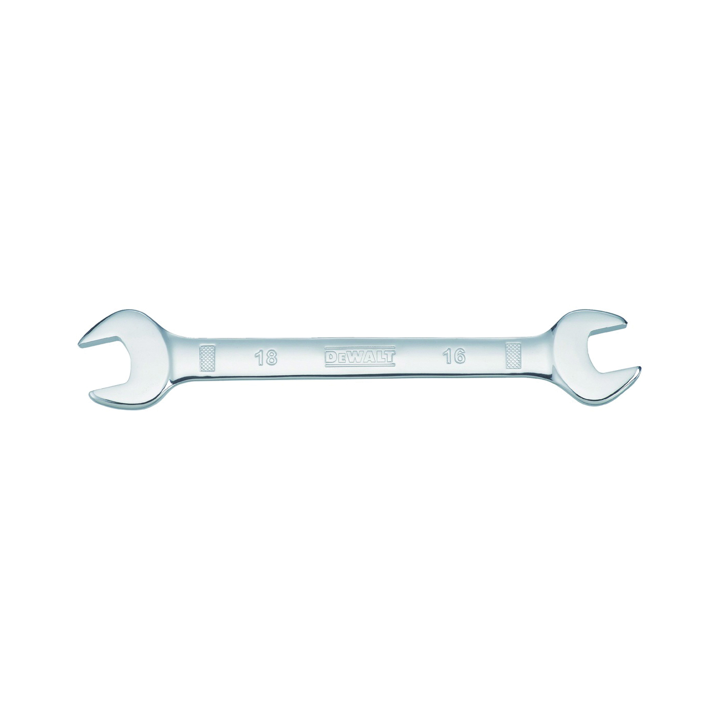 DWMT75435OSP Open End Wrench, Metric, 16 x 18 mm Head, 8-1/32 in L, Polished Chrome