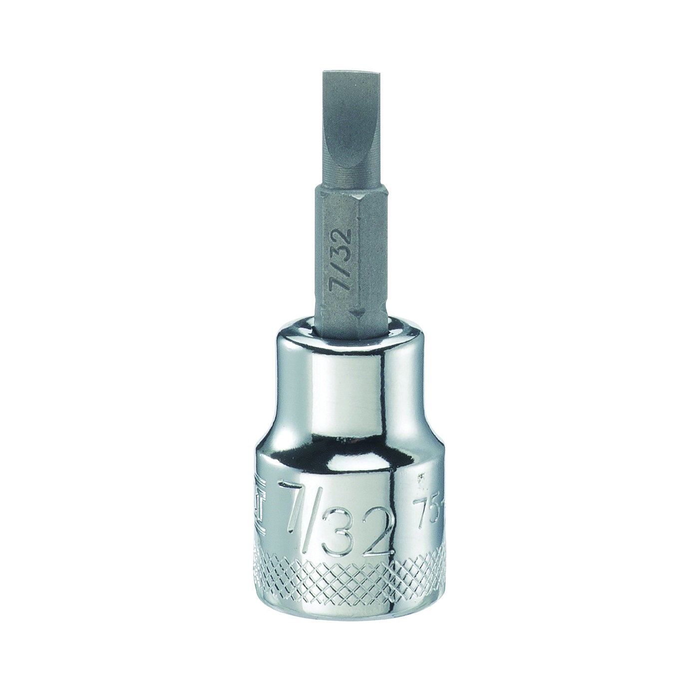 DWMT75451OSP Slotted Screwdriver Bit Socket, 7/32 in Tip, 3/8 in Drive, Polished Chrome Vanadium