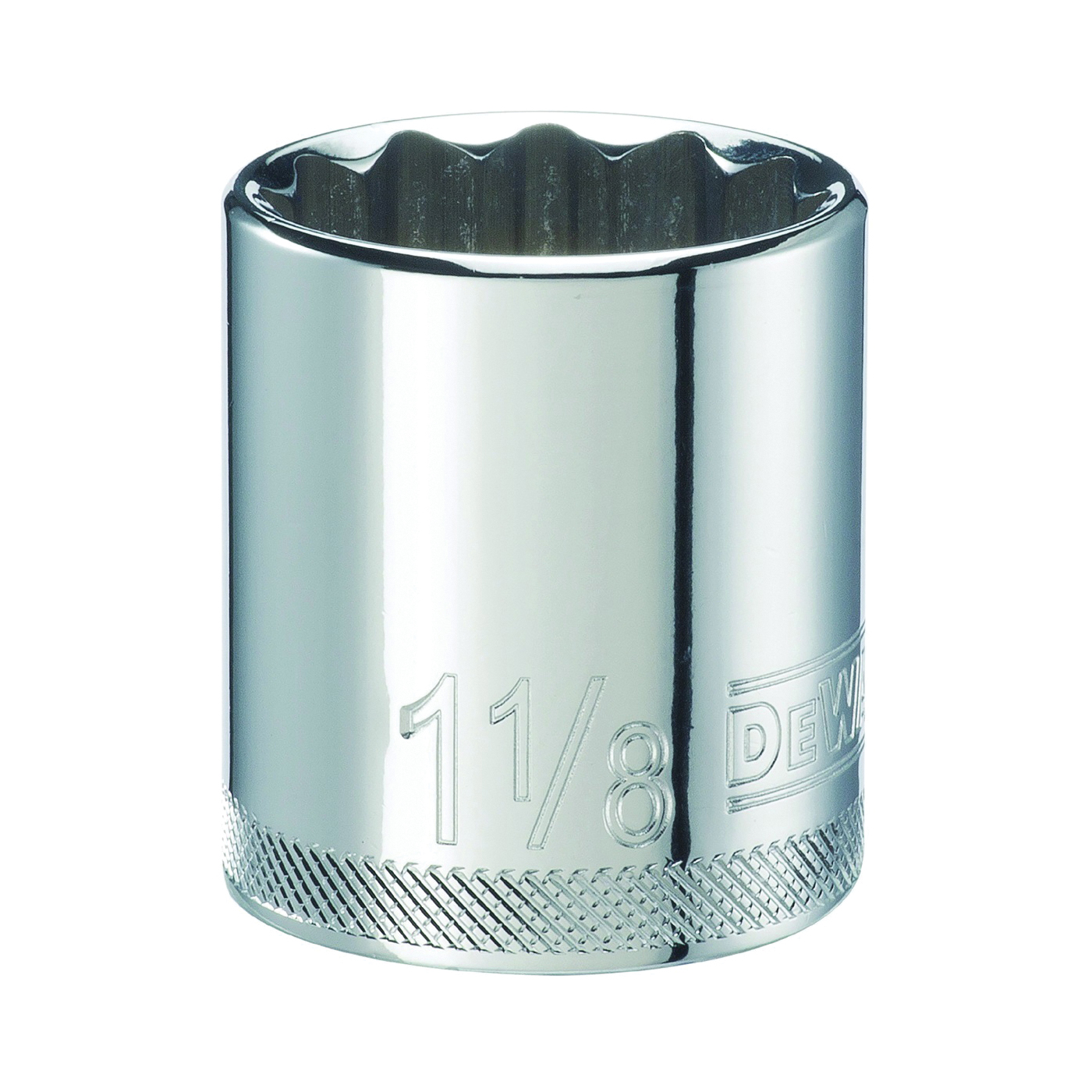DWMT86473OSP Hand Socket, 1-1/8 in Socket, 1/2 in Drive, 12-Point, Vanadium Steel, Polished Chrome