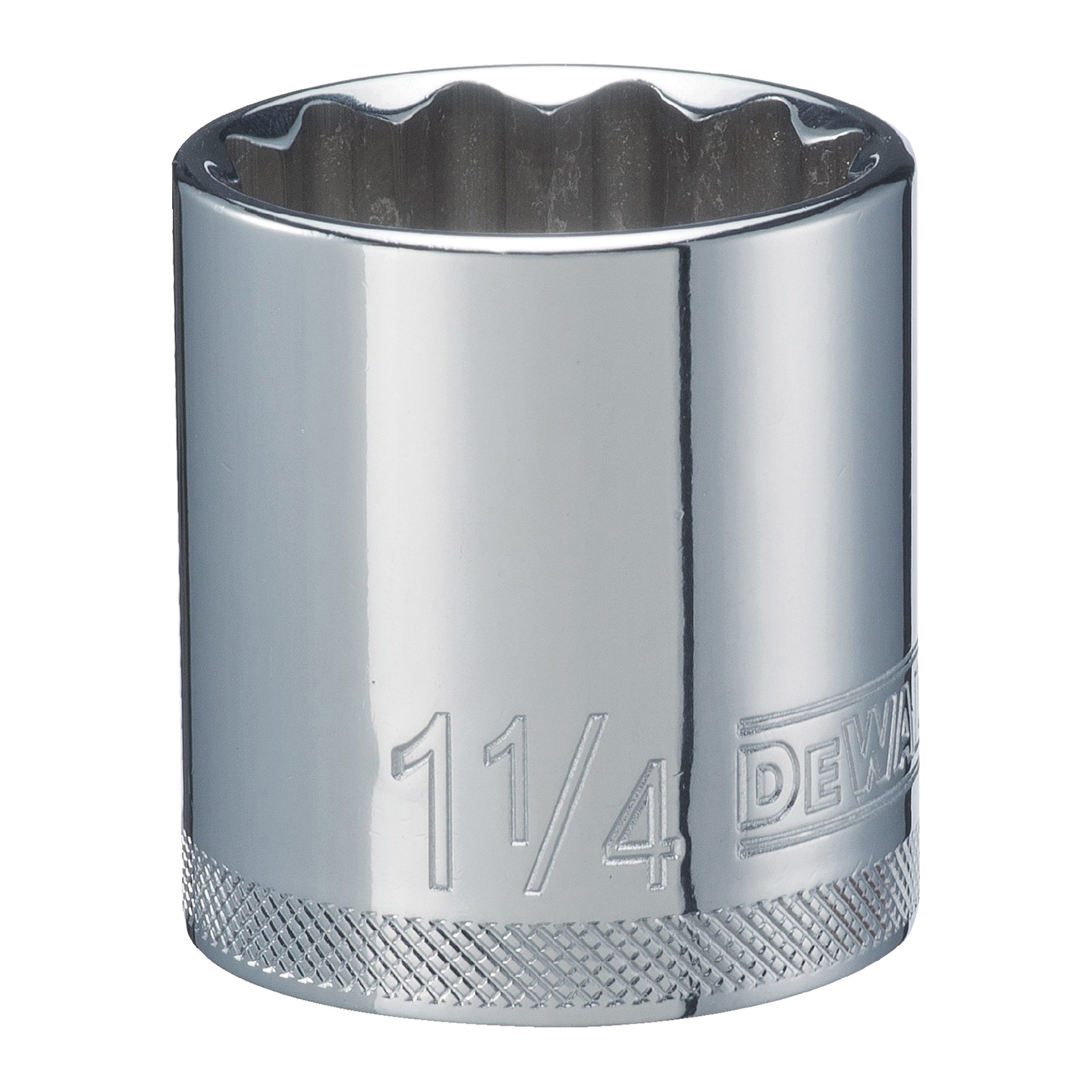 DeWALT DWMT86474OSP Hand Socket, 1-1/4 in Socket, 1/2 in Drive, 12-Point, Vanadium Steel, Polished Chrome