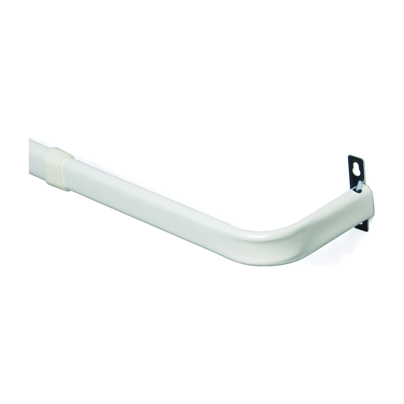 KN526 Curtain Rod, 1 in Dia, 28 to 48 in L, Steel, White