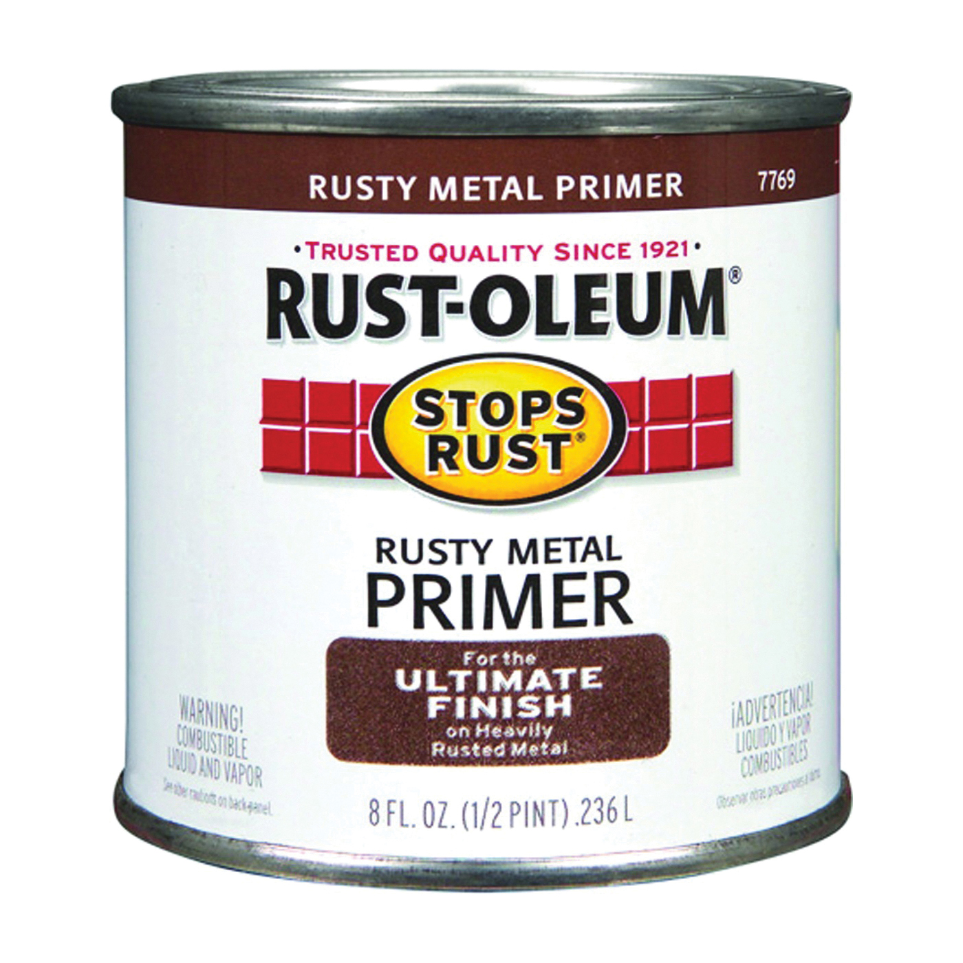 STOPS RUST 7769730 Rusty Metal Primer, Flat, Rusty Metal Primer, 0.5 pt