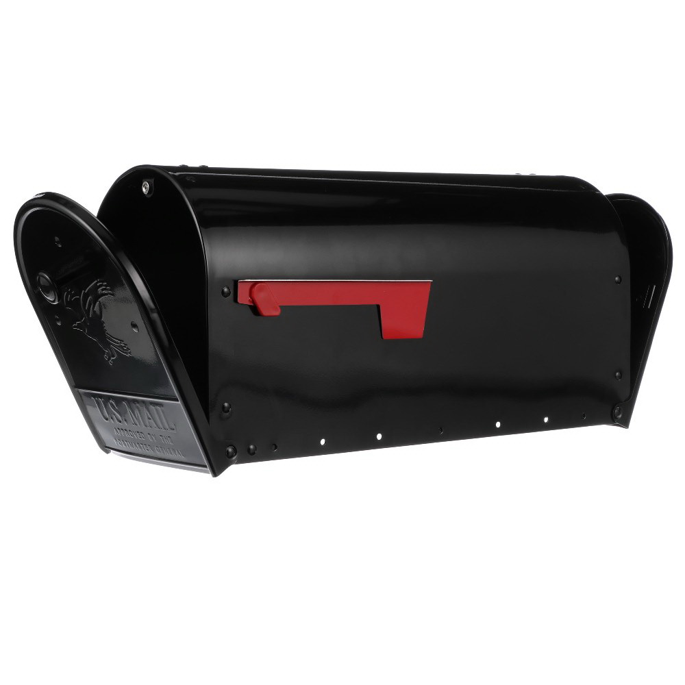 OM160B01 Mailbox, 1475 cu-in Capacity, Steel, Powdered, 8-1/2 in W, 23.7 in D, 10.6 in H, Black