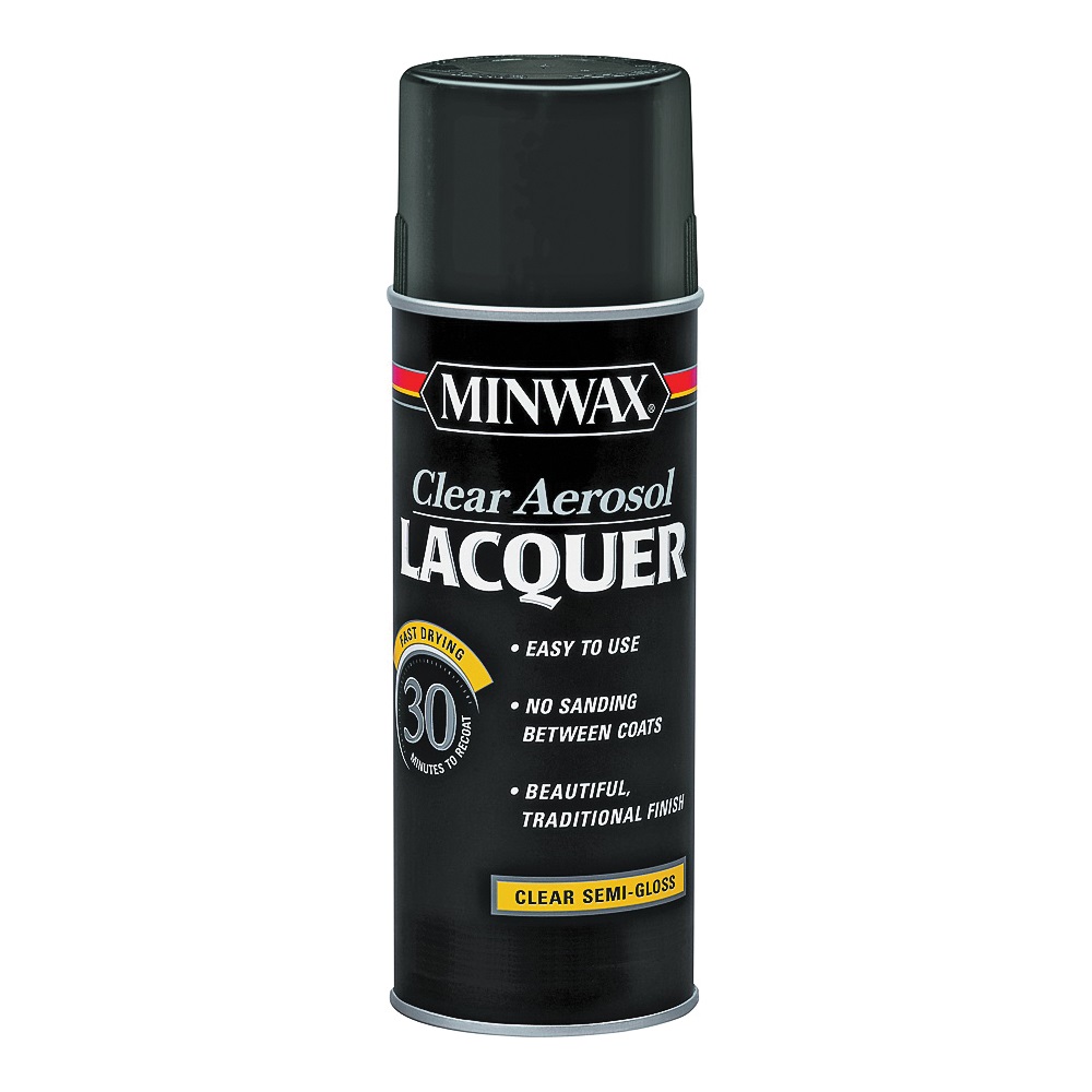 152050000 Lacquer Spray, Semi-Gloss, Liquid, Clear, 12 oz, Can