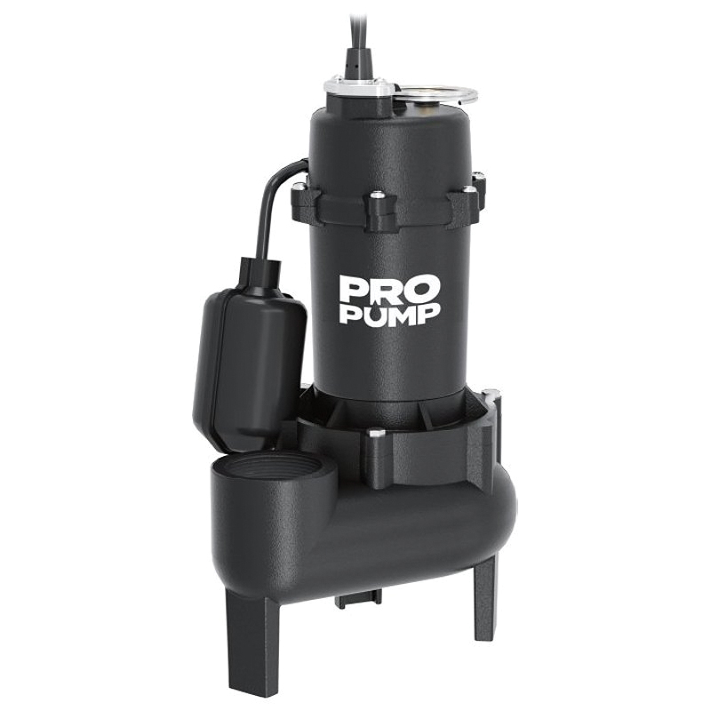 SW05001T Sewage Pump, 1-Phase, 7.4 A, 115 V, 1/2 hp, 2 in Outlet, 18 ft Max Head, 6500 gph, Cast Iron