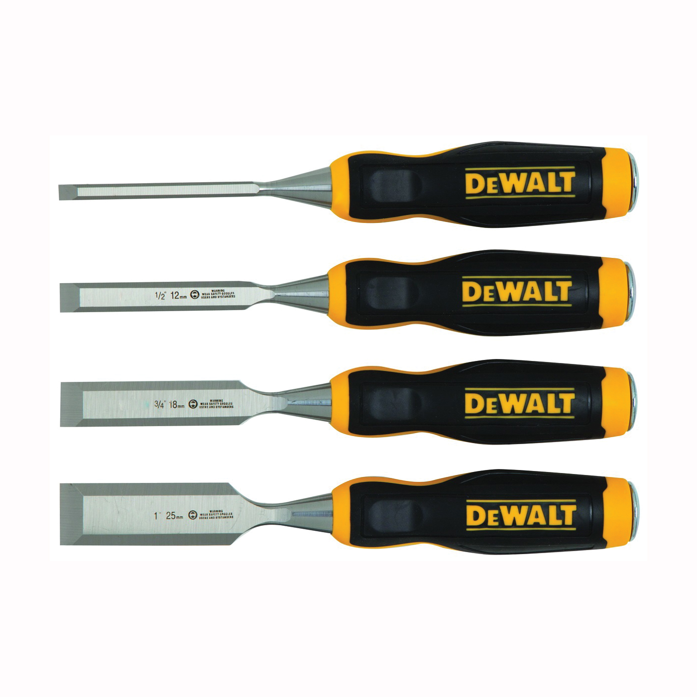 DeWALT DWHT16063 Chisel Set, 4-Piece, Black/Yellow
